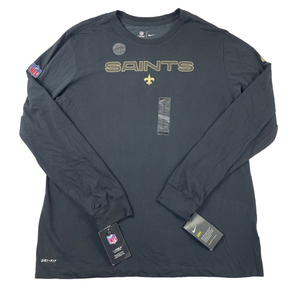 NWT Mens Nike New Orleans Saints Sideline Performance Long Sleeve T-Shirt Sz XL